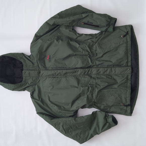 L.L. Bean Gore Tex XCR Insulated Down Parka Olive Green WMN size Large Vintage - Picture 11 of 12